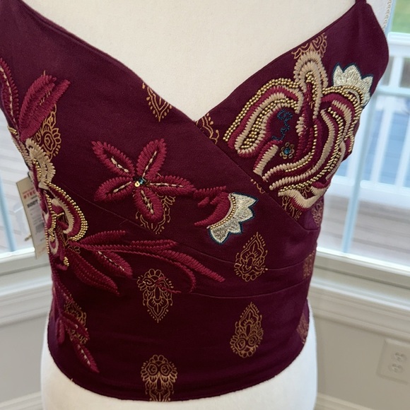 IDYLLWIND maroon crop western top - Picture 2 of 6